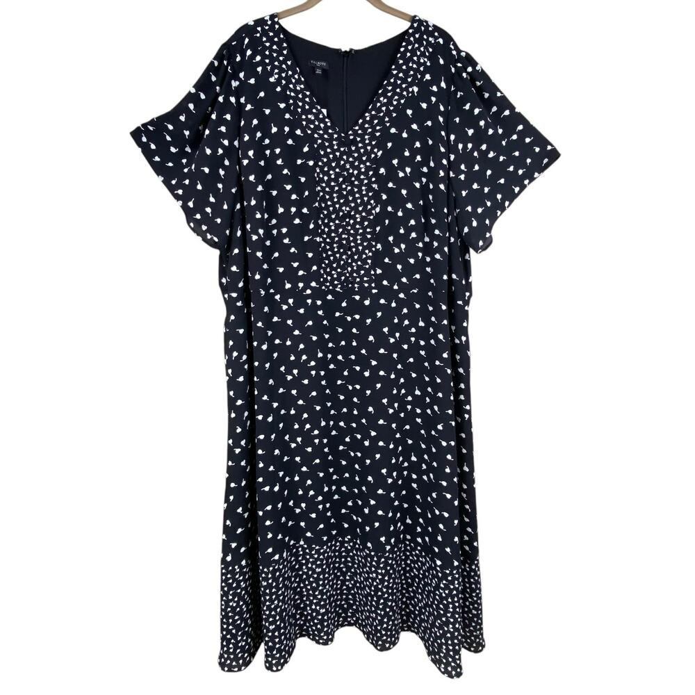Talbots Short Sleeve Shift Dress Size 20W Black White Career New With Tags